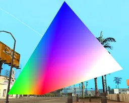 A four vertex primitive example using `trianglefan`.